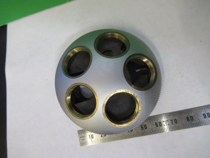 LEITZ WETZLAR GERMANY QUINTUPLE NOSEPIECE MICROSCOPE PART AS PICTURED X2-A-21