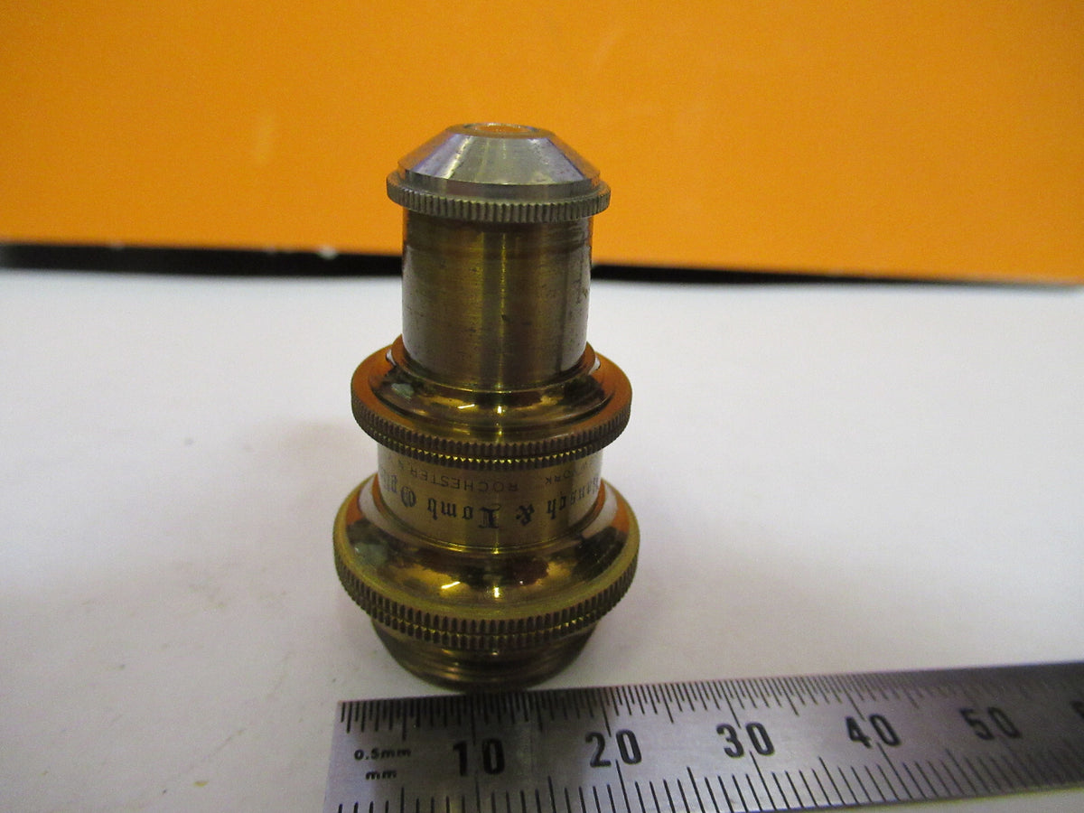 ANTIQUE BAUSCH LOMB BRASS OBJECTIVE 1/4 MICROSCOPE PART AS PICTURED Y1-A-51