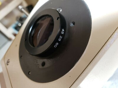 ZEISS GERMANY TRINOCULAR HEAD OPTICS 452910 MICROSCOPE PART AS PICTURED 10-A-11