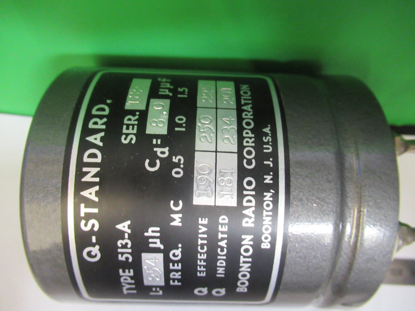 BOONTON RADIO Q FACTOR STANDARD CALIBRATION INDUCTANCE AS PICTURED &z8-a-33