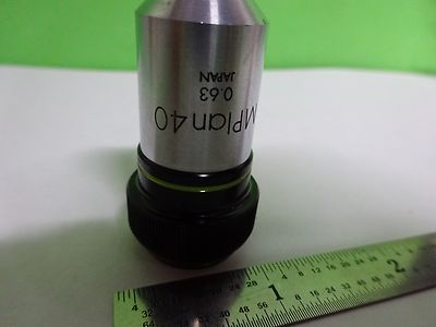 MICROSCOPE PART OBJECTIVE OLYMPUS JAPAN MPLAN 40X OPTICS AS IS BIN#W8-67