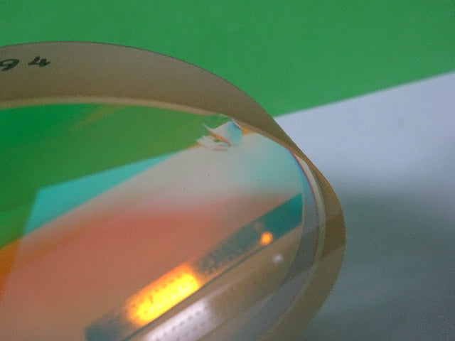 OPTICAL ZERODUR DICHROIC MIRROR [chip on back] LASER OPTICS AS IS #58-C-06
