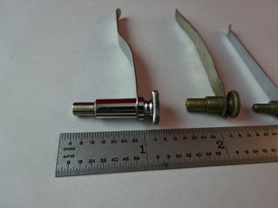 LOT 3 EA CLIPS FOR MICROSCOPE STAGE PART AS IS &2-A-23
