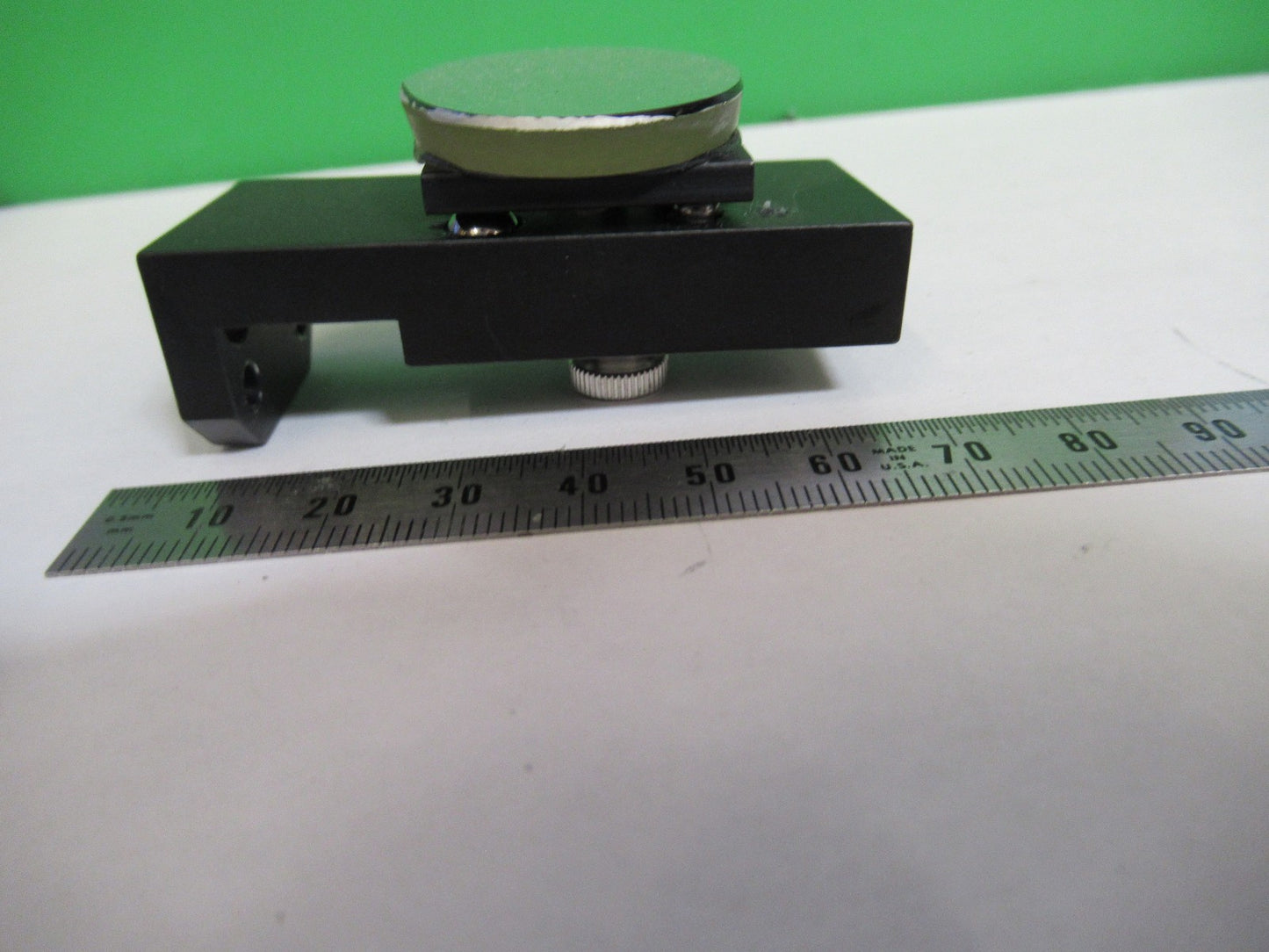 OLYMPUS JAPAN MOUNTED GLASS FLAT MIRROR MICROSCOPE PART AS PICTURED T4-A-26