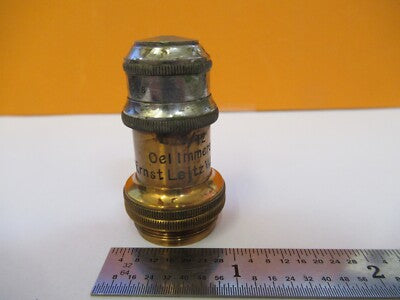 Objective Antique Brass Ernst Leitz 100X Optics Microscope Part