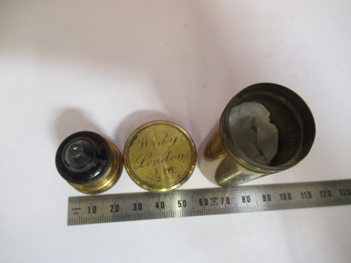 ANTIQUE BRASS WRAY LONDON "1/2" OBJECTIVE MICROSCOPE AS PICTURED &F8-A-83