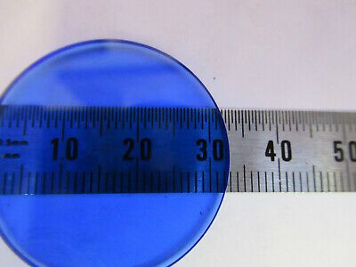 OPTICAL GLASS BLUE FILTER MICROSCOPE PART OPTICS AS PICTURED #93-A-36