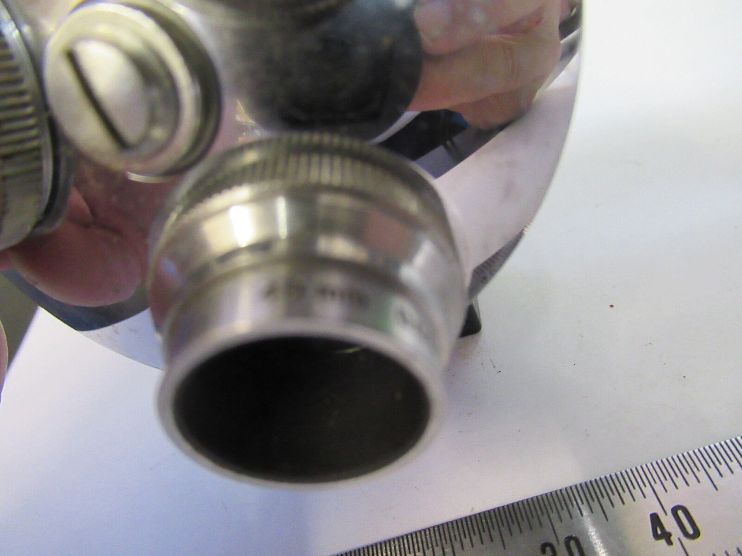 BAUSCH LOMB nosepiece + 3 objectives OPTICS MICROSCOPE PART AS PIC  z7-b-16