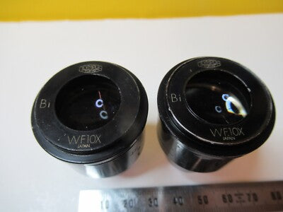 Olympus Japan Pair Bi WF10X Eyepiece Microscope Optics