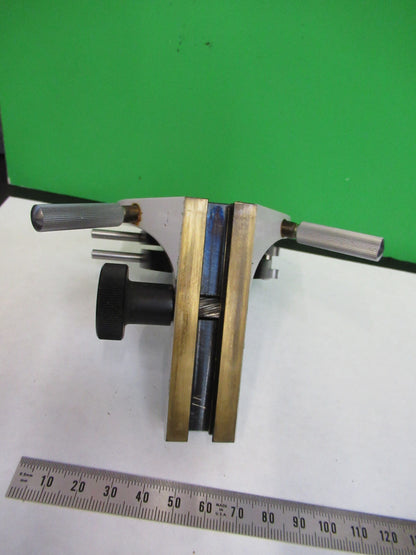 ZEISS GERMANY POL BRASS CONDENSER HOLDER MICROSCOPE PART AS PICTURED X9-B-28