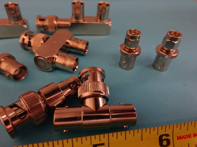 LOT BNC CONNECTOR ADAPTERS  RF MICROWAVE FREQUENCY AS PICTURED AS IS #B6H-18
