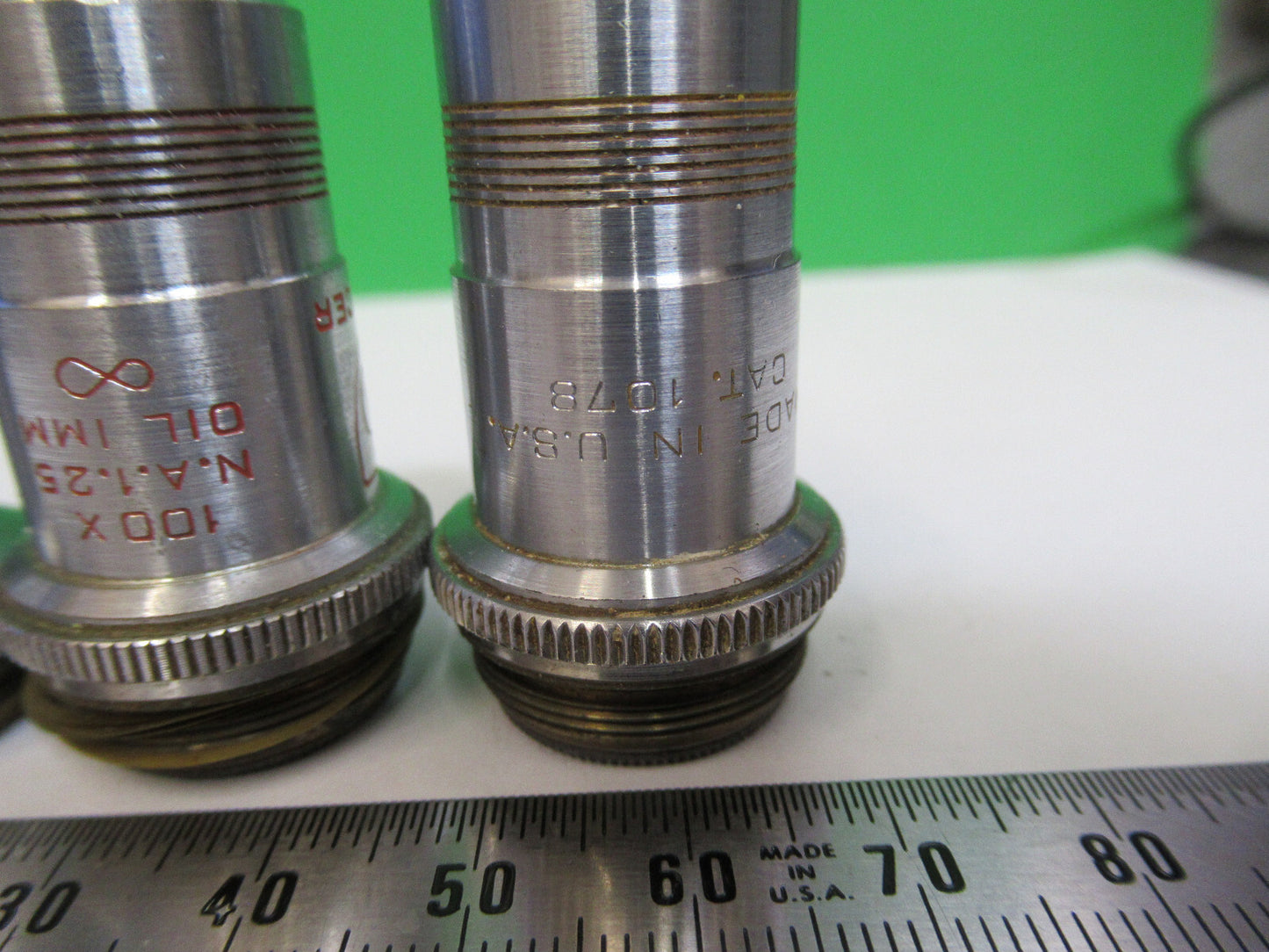 LOT 3 ea OBJECTIVES SPENCER AO MICROSCOPE PART AS PICTURED &R4-A-51