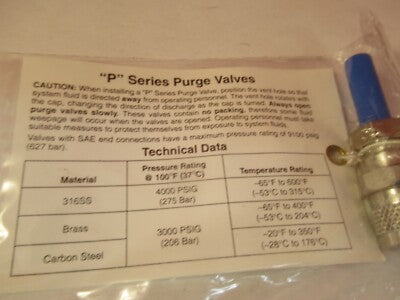 Swagelok Whitey SS318 Bleed Valve ??? Purge