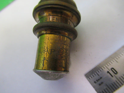 ANTIQUE BRASS SPENCER 10X OBJECTIVE MICROSCOPE PART AS PICTURED &S2-C-45