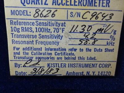 KISTLER QUARTZ 8626 ACCELEROMETER VIBRATION SENSOR   #95-FT-05