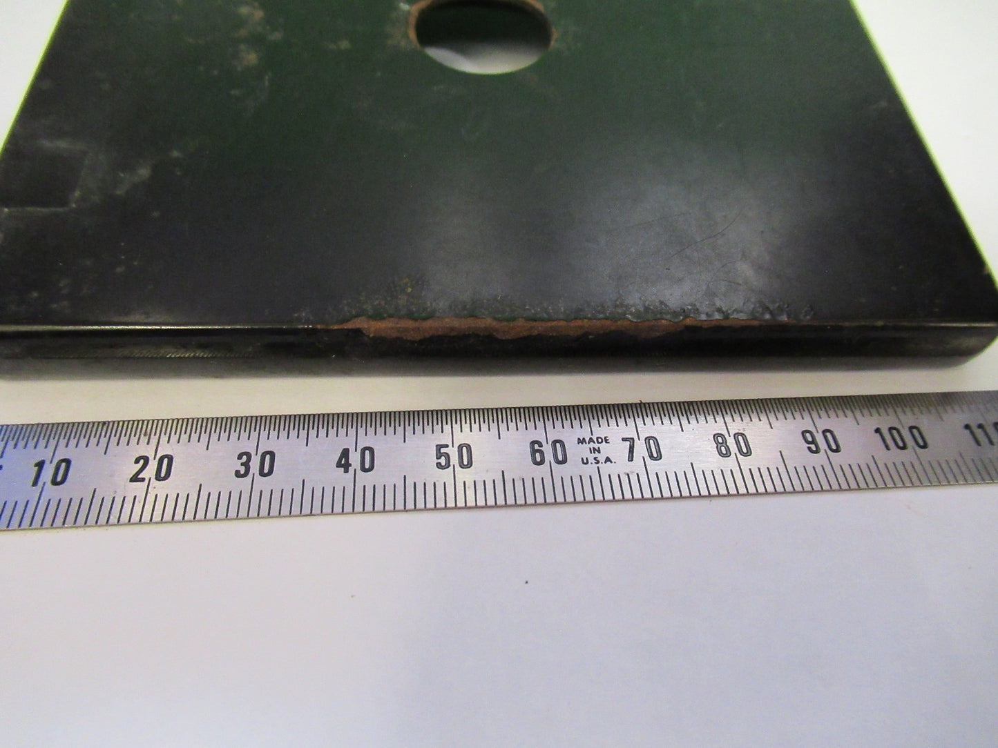ANTIQUE BAUSCH LOMB METAL heavy STAGE TABLE MICROSCOPE PART AS PIC U9-A-28