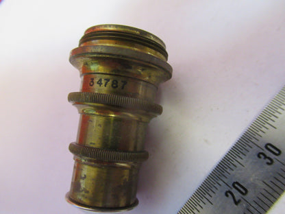 ANTIQUE BRASS SPENCER 4mm OBJECTIVE MICROSCOPE PART AS PICTURED &H9-B-40