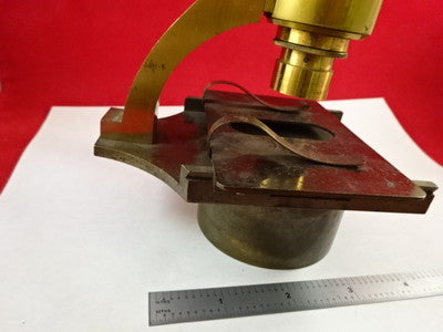 Antique Brass Rare Microscope Part Lens Tubus Stage Optics