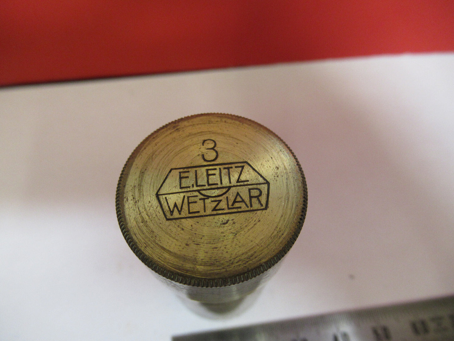 ANTIQUE BRASS ERNST LEITZ GERMANY EMPTY OBJECTIVE CANISTER AS PICTURED Y5-A-14