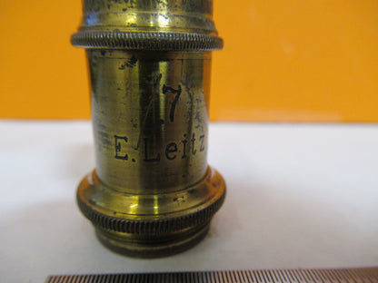 ANTIQUE BRASS ERNST LEITZ OBJECTIVE "7" MICROSCOPE PART AS PICTURED Y3-A-48