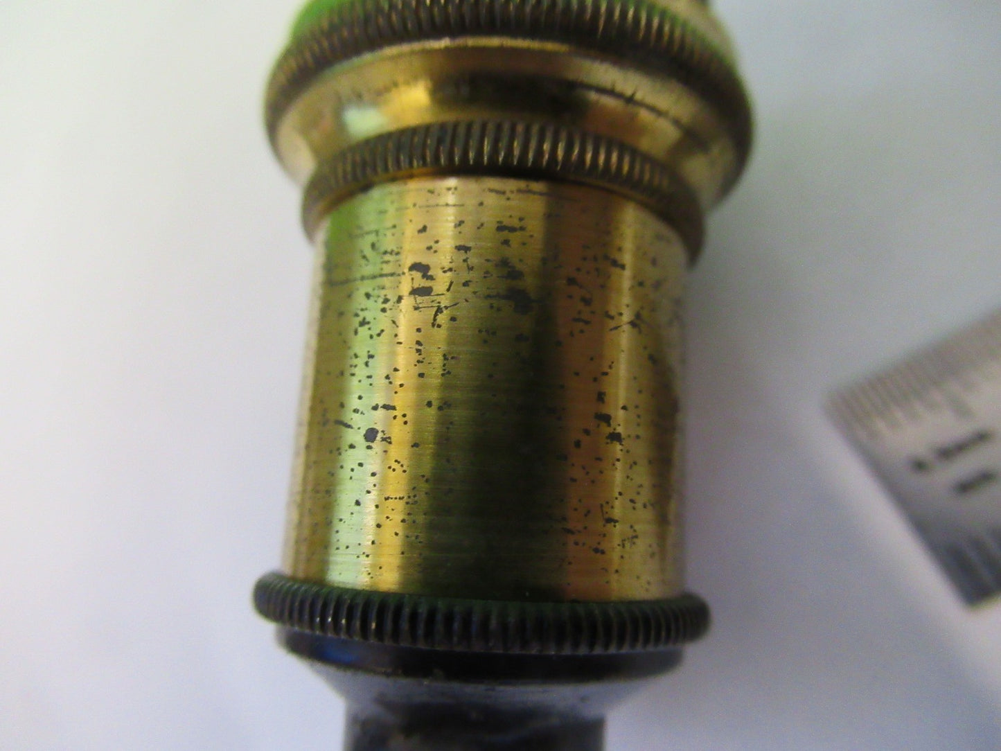 ANTIQUE BRASS OBJECTIVE LENS OPTIC UK LONDON MICROSCOPE PART AS PICTURED Y3-B-07