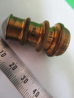 Antique Brass Spencer Lens Co. 62X Lens Objective Microscope Part
