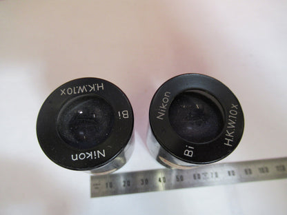 NIKON JAPAN EYEPIECE PAIR HKW 10X MICROSCOPE PART OPTICS S3-B-13