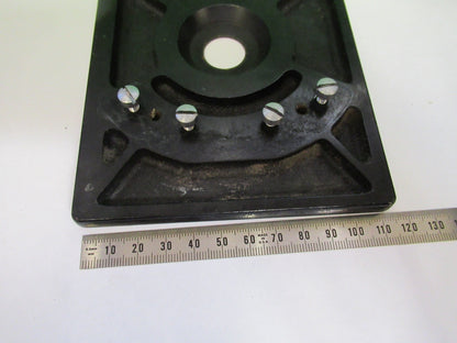 ANTIQUE BAUSCH LOMB METAL heavy STAGE TABLE MICROSCOPE PART AS PIC U9-A-28