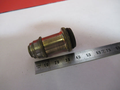 ANTIQUE BRASS ERNST LEITZ "7" LENS OBJECTIVE MICROSCOPE AS PICTURED &F8-A-78