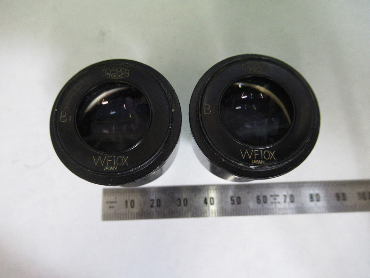 OLYMPUS JAPAN PAIR EYEPIECES WF10X OPTICS MICROSCOPE PART AS PICTURED X4-A-33