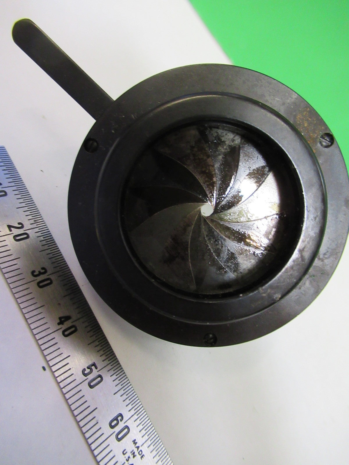 AO SPENCER ANTIQUE CONDENSER IRIS ASSEMBLY MICROSCOPE PART AS PICTURED T3-B-52