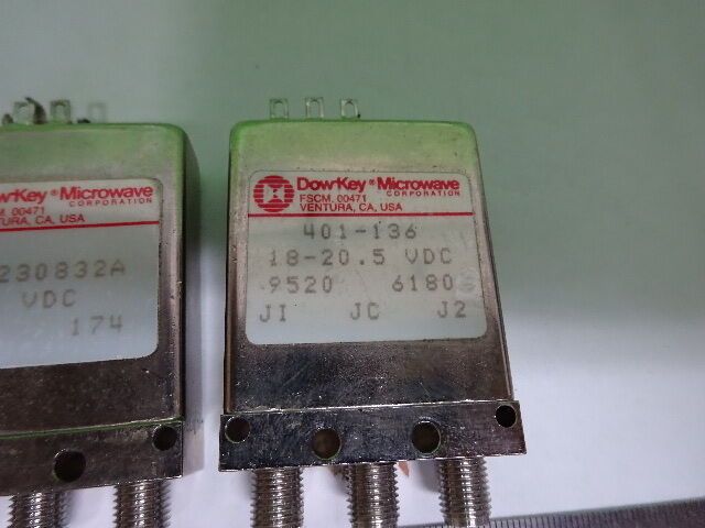 LOT 2 EA SWITCHES DOWKEY  RF MICROWAVE FREQUENCY AS IS #4B-A-14