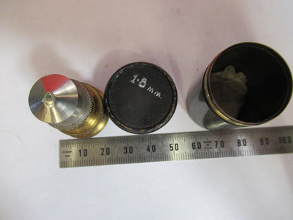 ANTIQUE BRASS SPENCER 1.8mm OBJECTIVE MICROSCOPE AS PICTURED &F8-A-86
