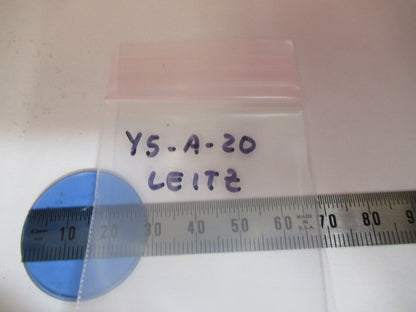 OPTICAL GLASS LEITZ GERMA BLUE FILTER MICROSCOPE PART OPTICS AS PICTURED Y5-A-20
