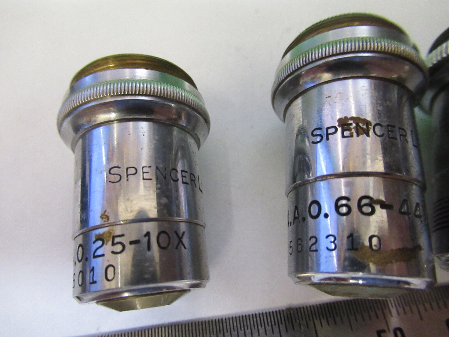 LOT OBJECTIVES SPENCER AO LENS OPTICS  MICROSCOPE PART AS PICTURED Q7-B-12