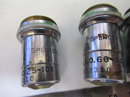 LOT OBJECTIVES SPENCER AO LENS OPTICS  MICROSCOPE PART AS PICTURED Q7-B-12