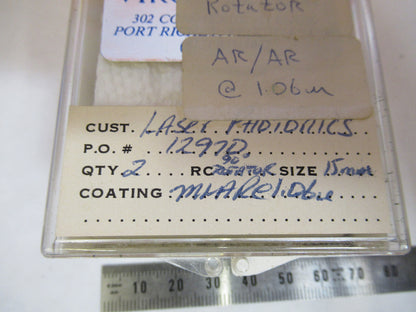 OPTICAL ex-NASA COATED LENS PAIR  PRO LASER OPTICS AS PICTURED Y4-A-136