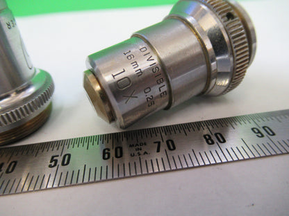 Lot Spencer Lens Co. Objective 10X 43X 97X Microscope Part Optics American Optical Co