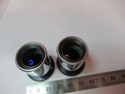 WILD HEERBRUGG SWISS 10X EYEPIECE PAIR MICROSCOPE PART AS PICTURED T7-A-63