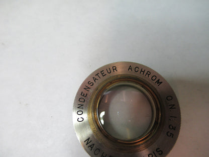ANTIQUE BRASS NACHET PARIS CONDENSER LENS ASSEMBLY MICROSCOPE PART X2-A-09