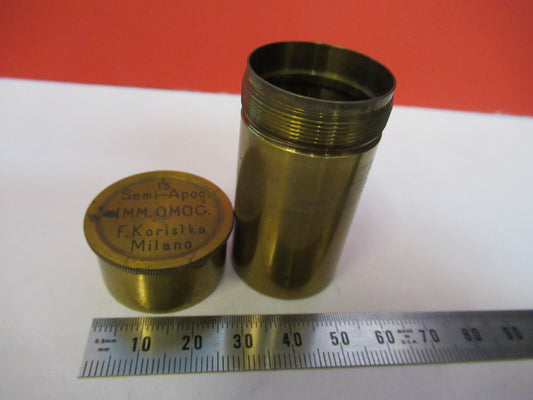 Koristka Milan Italy Antique Brass Empty Can Microscope Part