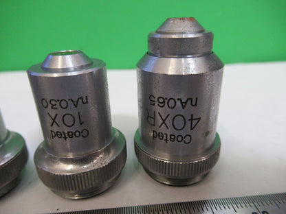 LOT UNITRON JAPAN OBJECTIVE 4X 10X 40X LENS MICROSCOPE PART AS PICTURED X4-A-30