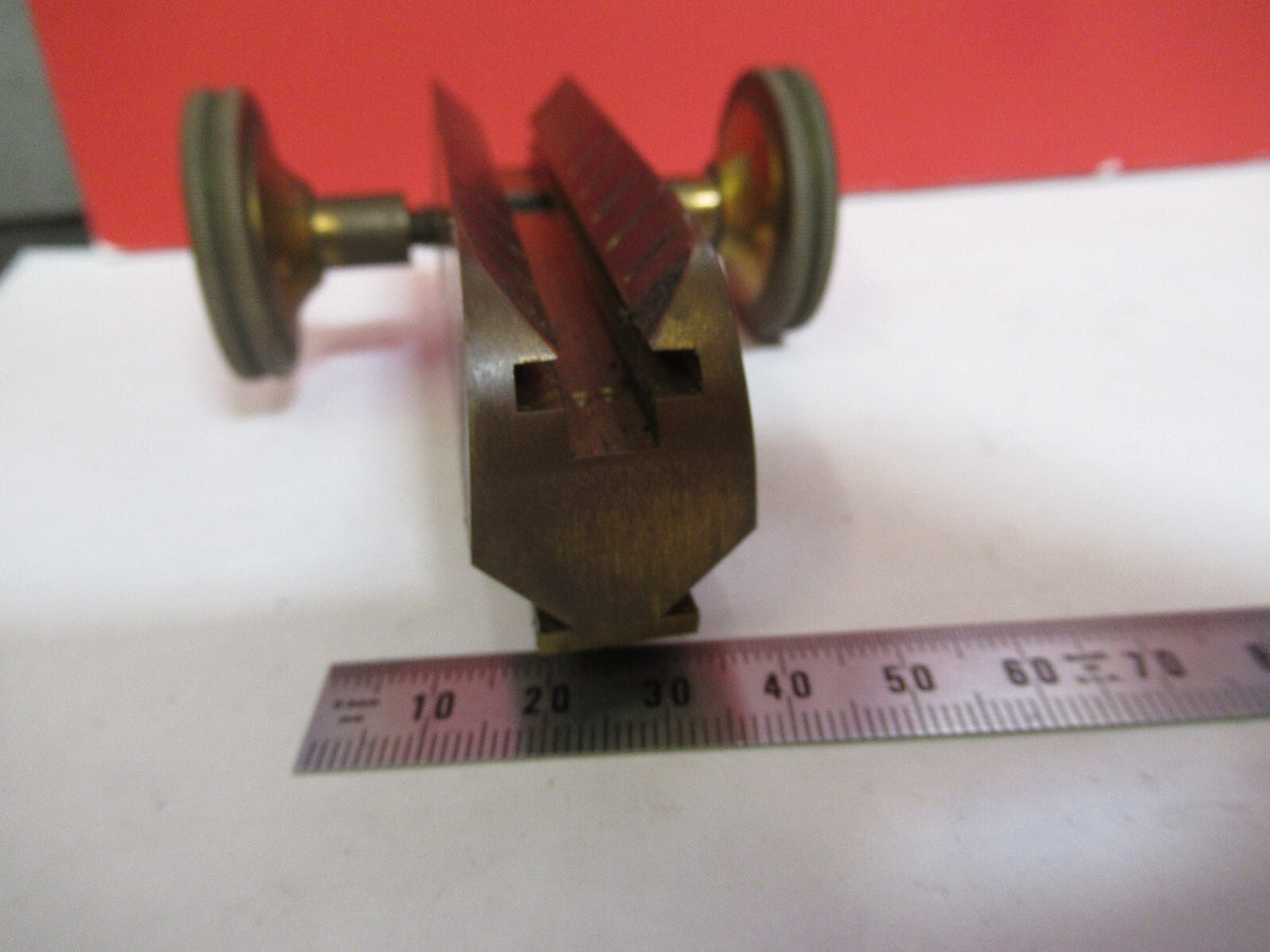 ANTIQUE BRASS SPENCER STAGE MICROMETER KNOBS MICROSCOPE PART AS PICTURED S3-B-19