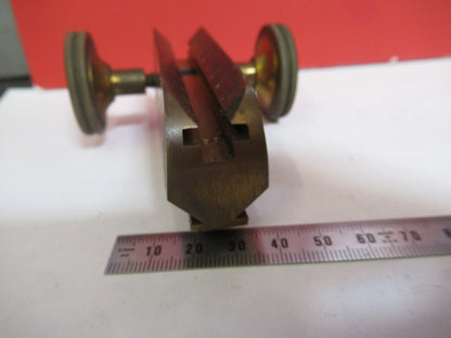 ANTIQUE BRASS SPENCER STAGE MICROMETER KNOBS MICROSCOPE PART AS PICTURED S3-B-19