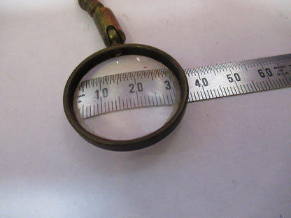 Antique Brass France Mounted Magnifier Lens Microscope Part