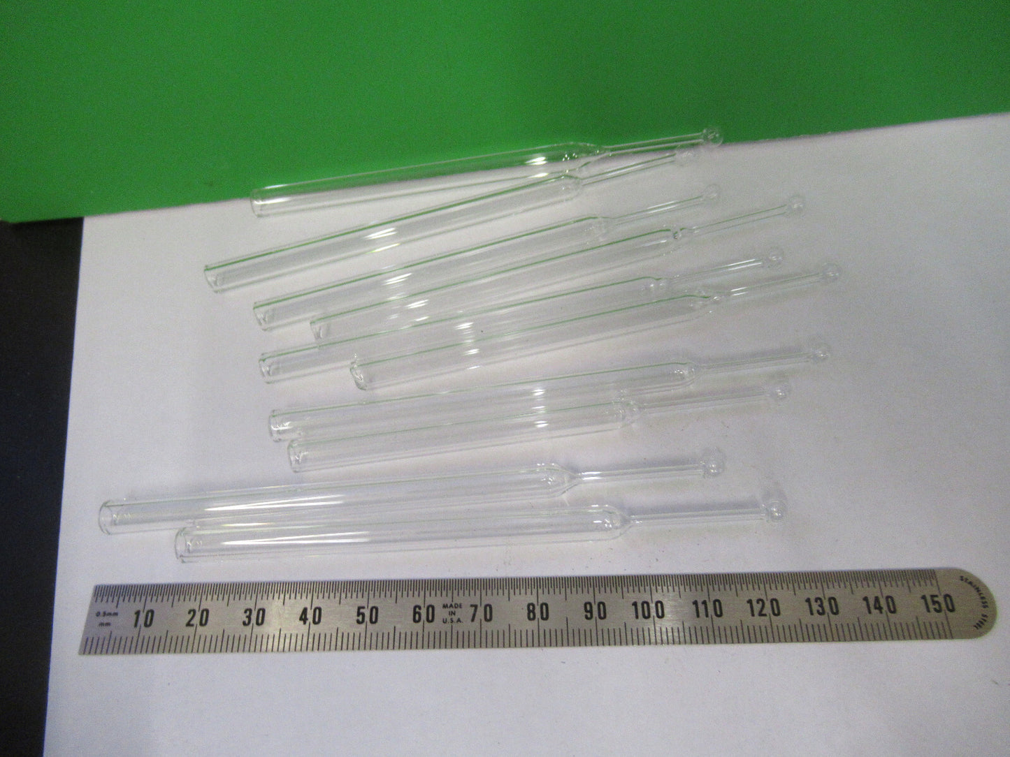 GLASS AMPOULE BULB TEST TUBE LOT OF 10 EA SAMPLE PROBE AS PICTURED &Z4-B-79