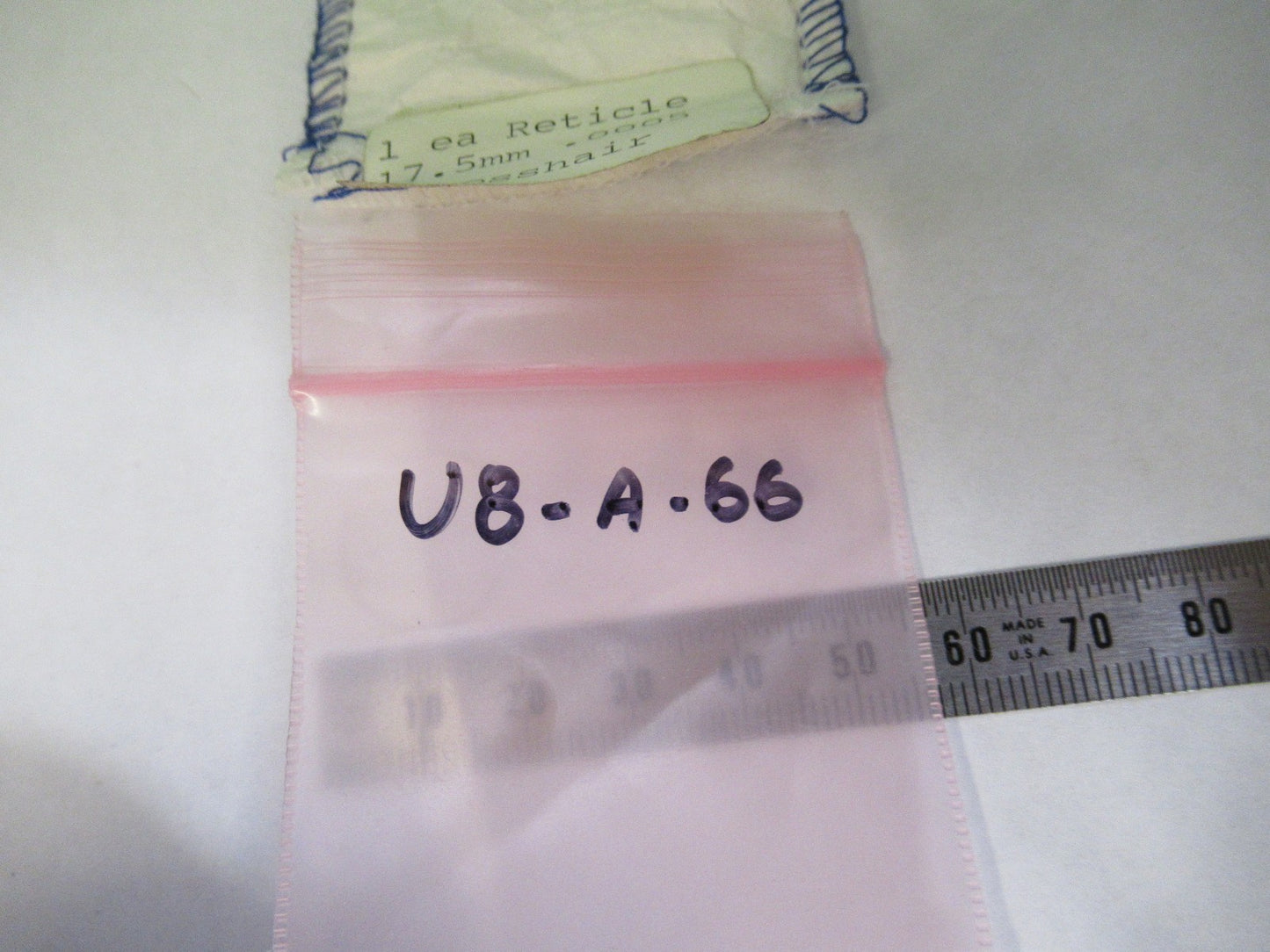 OPTICAL GLASS RETICLE CROSSHAIR PATTERN MICROSCOPE PART AS PICTURED U8-A-66