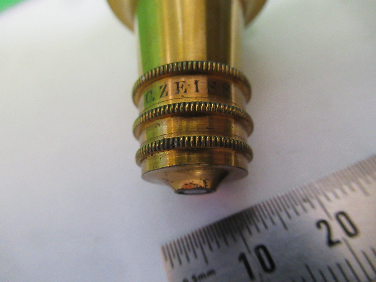 ANTIQUE BRASS OBJECTIVE CARL ZEISS 1900's RARE OPTICS MICROSCOPE PART F3-B-18