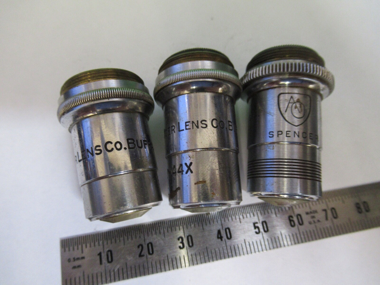 LOT OBJECTIVES SPENCER AO LENS OPTICS  MICROSCOPE PART AS PICTURED Q7-B-12