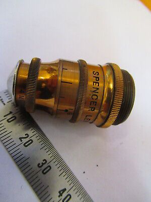 ANTIQUE BRASS SPENCER OBJECTIVE ADJUST MICROSCOPE PART AS PICTURED 4B-FT-24